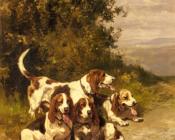 查尔斯奥利维尔德佩尼 - Hunting Dogs on a Forest Path